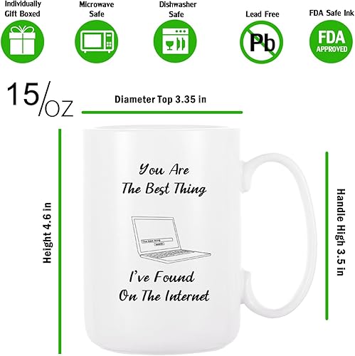 Miniatura 3 de J.Ehonace Taza de regalo para el día de San Valentín, tazas divertidas de feliz aniversario, tazas divertidas de 15 onzas You're the Best Thing I've