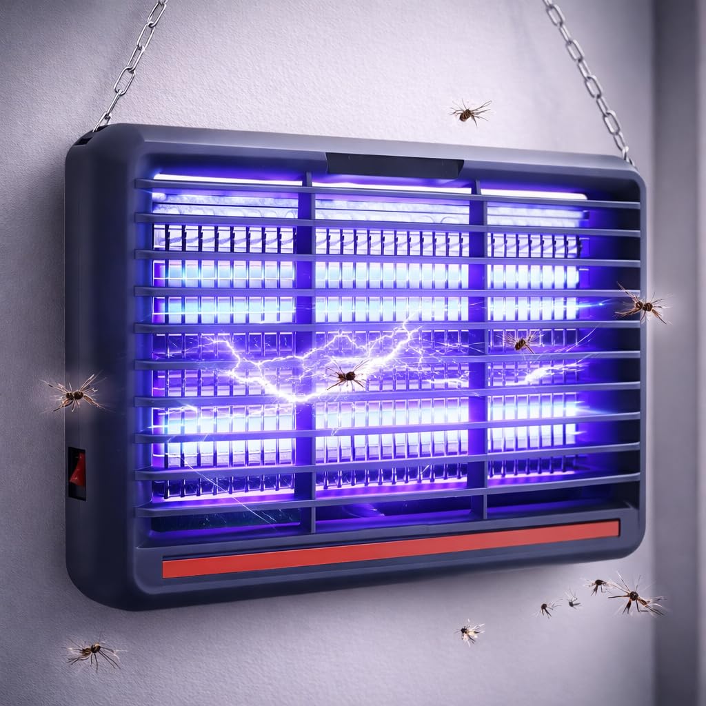 PESOMA Electric Mosquito Killer, Fly Insect Killer Machine, Insect Bug Zapper,Fly Catcher and Trap Killer LED Lamp for Restaurants,Home,Office,Bedroom-Rechargeable Night Lamp (Grey-6W)