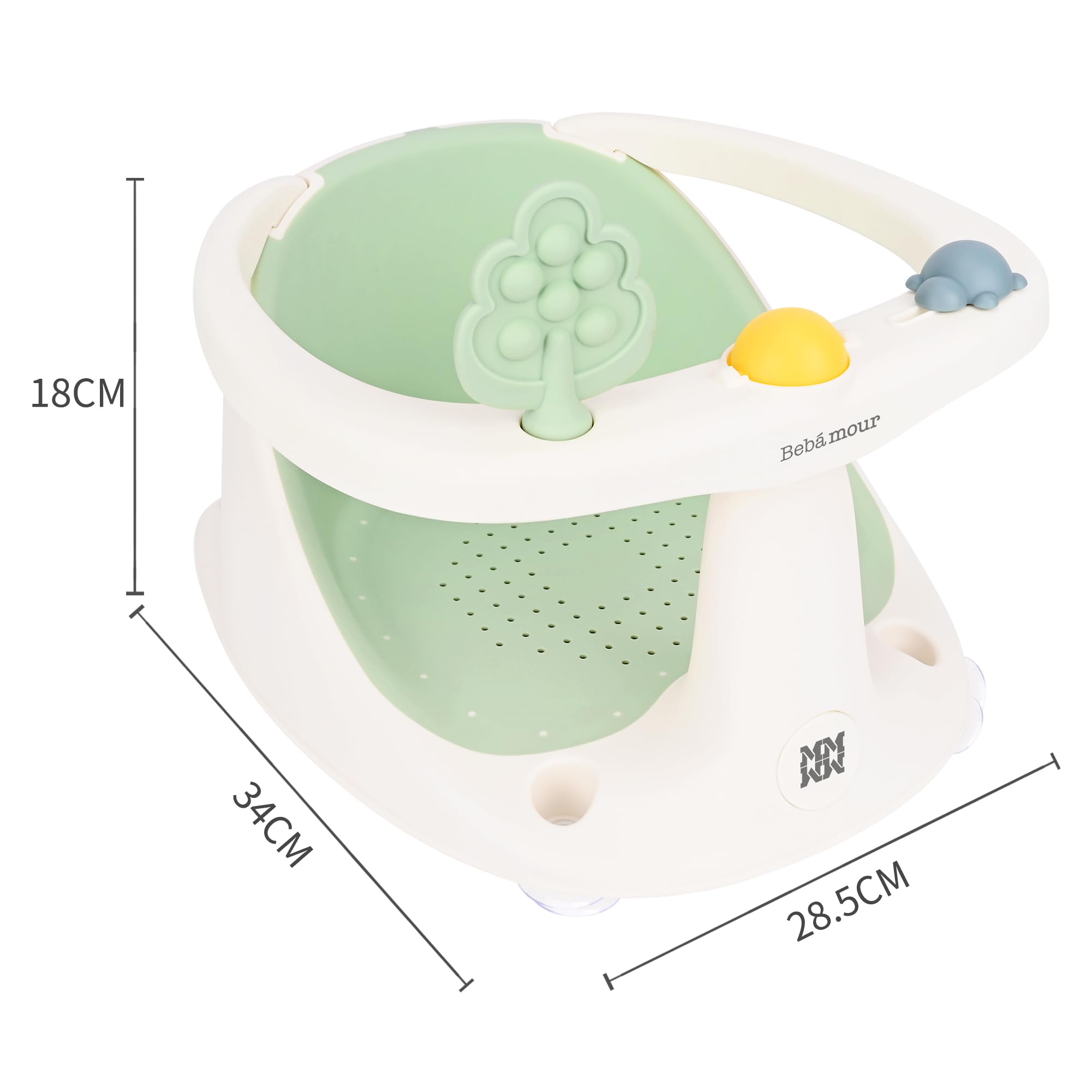 Bebamour Asiento de Baño para Bebé 6 Meses+ Niño Bañera Antideslizante,Green