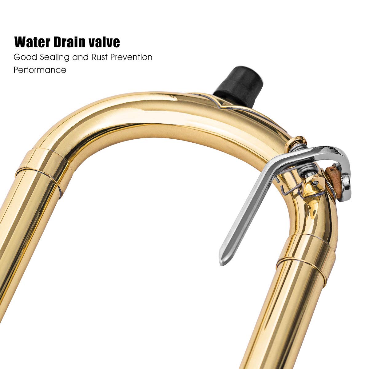 Costzon B Flat Tenor Slide Trombone Brass, Ideal for Standard Student Beginner Trombone w/Case, Gloves, Mouthpiece, Portable - Image 5