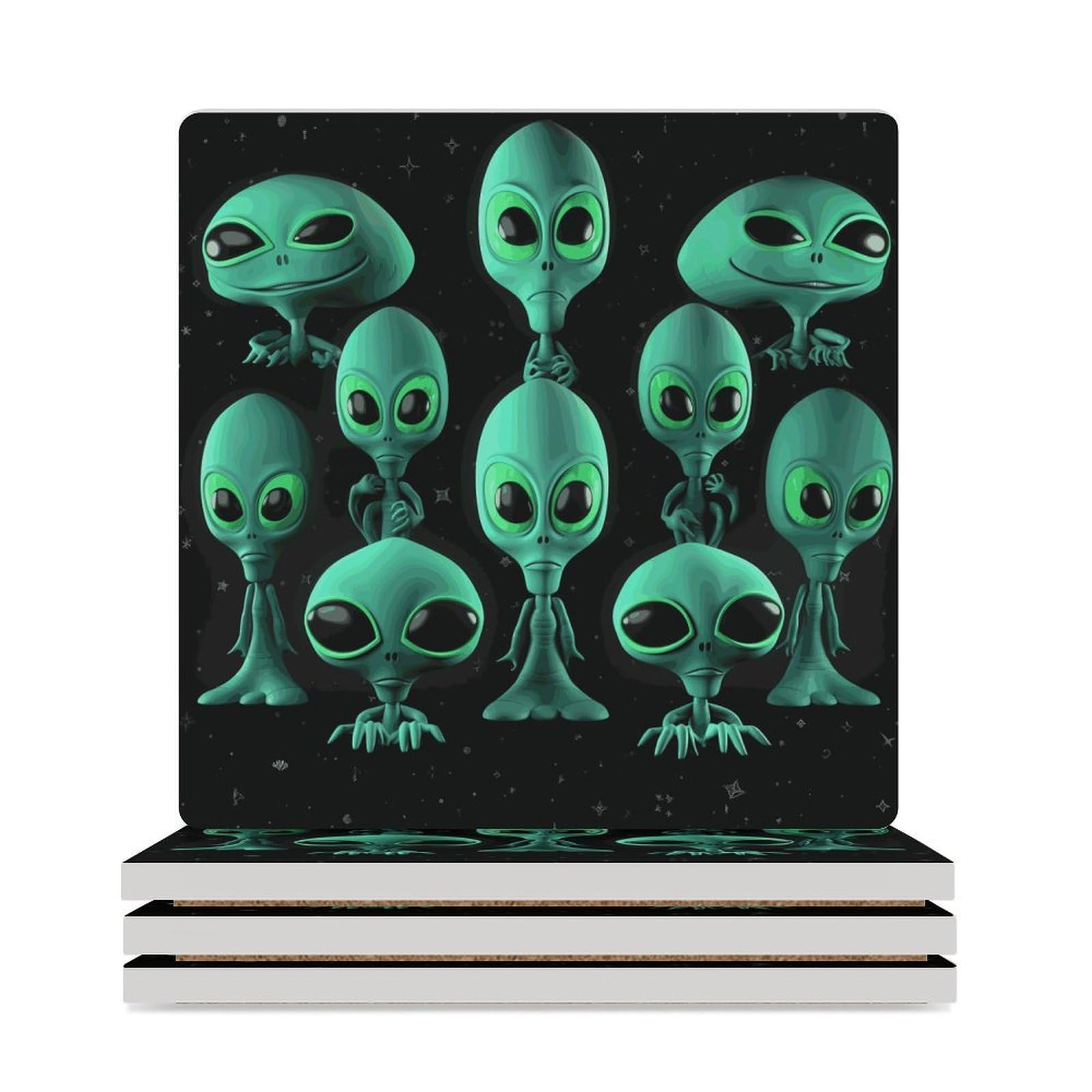 Dessous de verre extraterrestres réutilisables, cadeau idéal de crémaillère