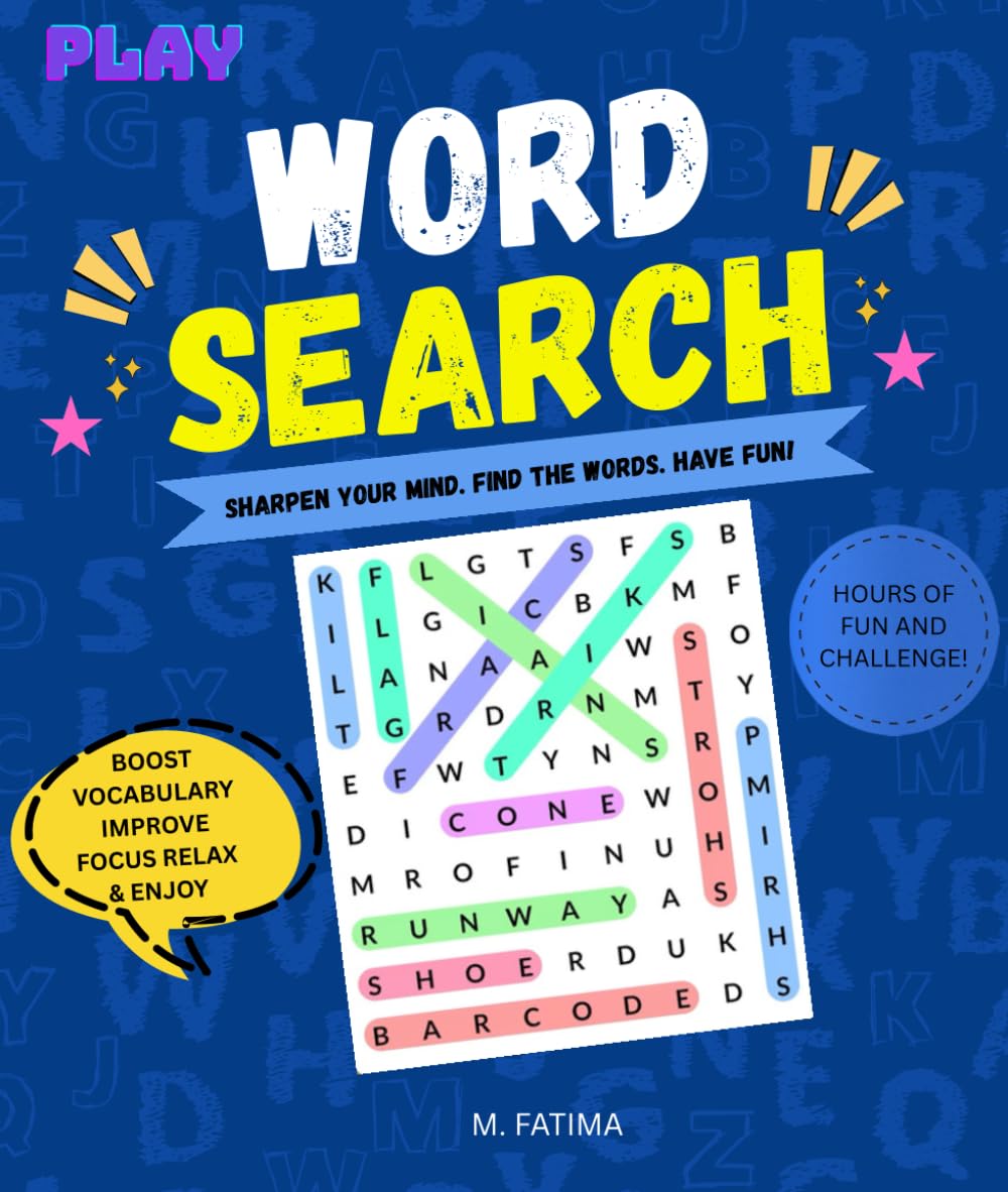 Word Search Puzzle Challenge -: Fun Brain Games to Boost Vocabulary and Focus | word puzzle book for adults | brain training | brain exercises