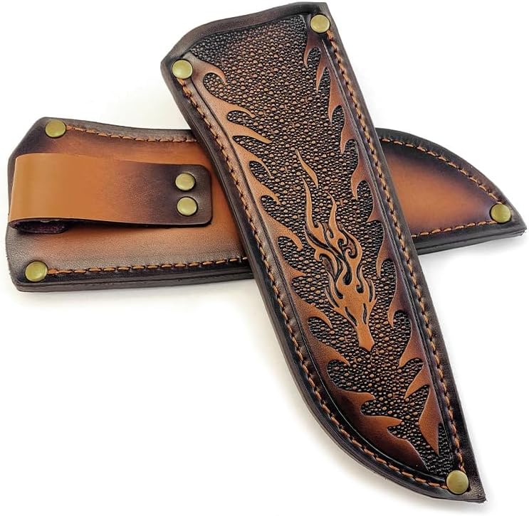 1PC Knife Sheath, Top-layer Cowhide Protective Case for Belt is Suitable for Outdoor Search, Rescue, Camping, Hiking