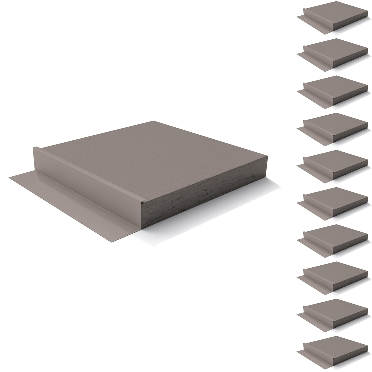 LP SmartSide ExpertFinish J-Block, Brushed Smooth Texture, Engineered Wood Mounting Block for Exterior Fixtures, 7.25" x 7.25", 10pk (Snowscape White)