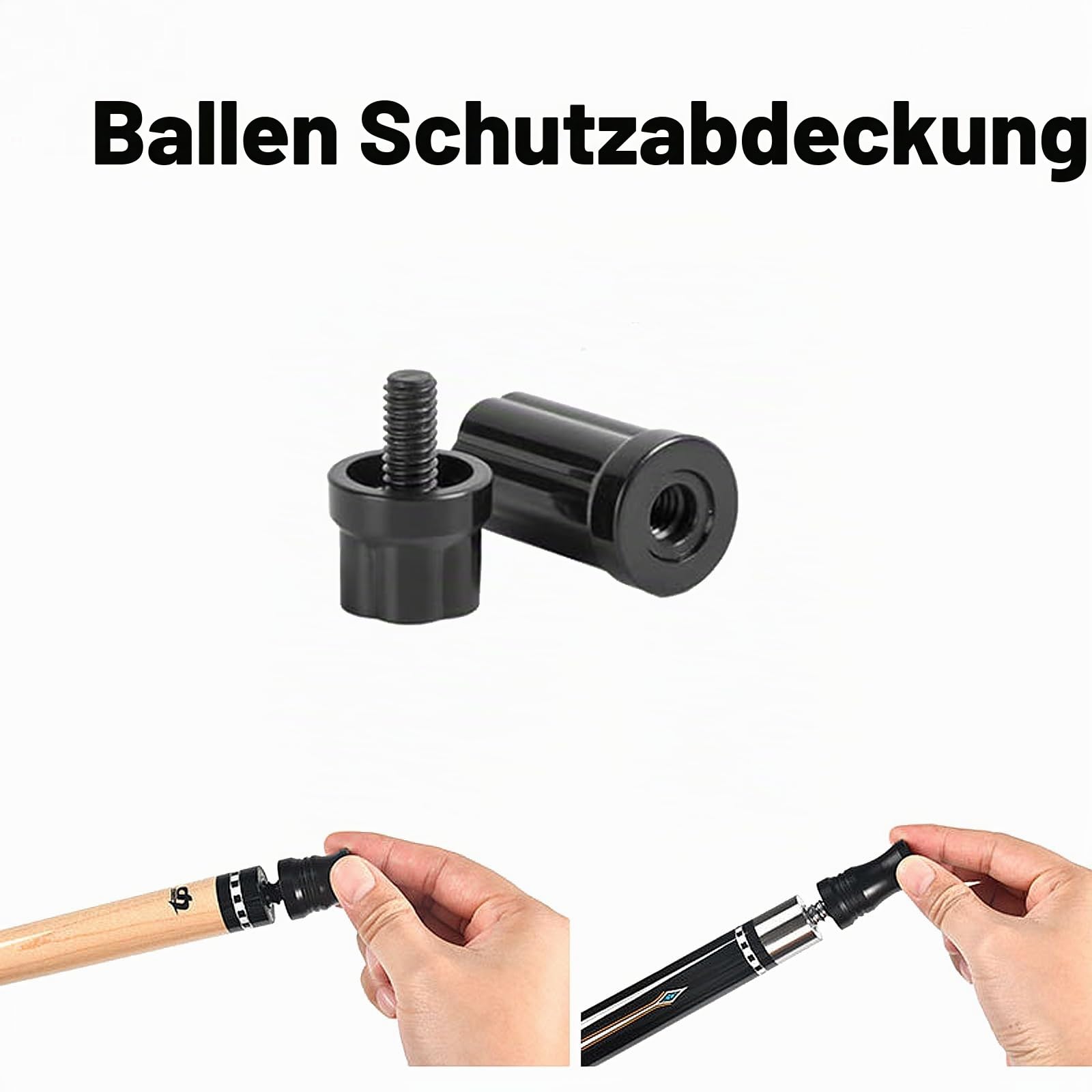 Pool Queue mit tragbarem Hartschalenetui, 57" Maple-Pool Queue Set, 12,5 mm Lederspitze 20 Unzen