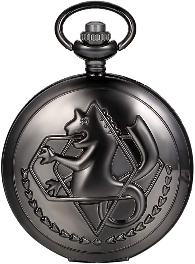 KAEVUDFullmetal Alchemist Pocket Watch with Chain Box for Cosplay Accessories Anime Merch