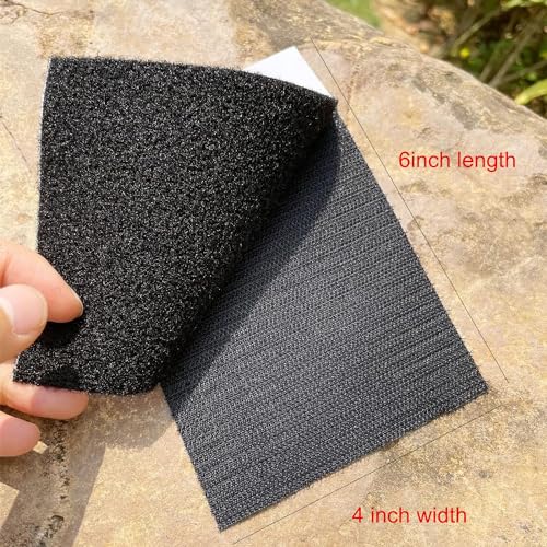 Image of 4-Pair 4x6 inch Upgrade Hook Loop Tape Double-Side Adhesive Strips Mounting Sticky Fastener Backing Tape Waterproof for Indoor Outdoor Home School Office Use (Pack of 2)
