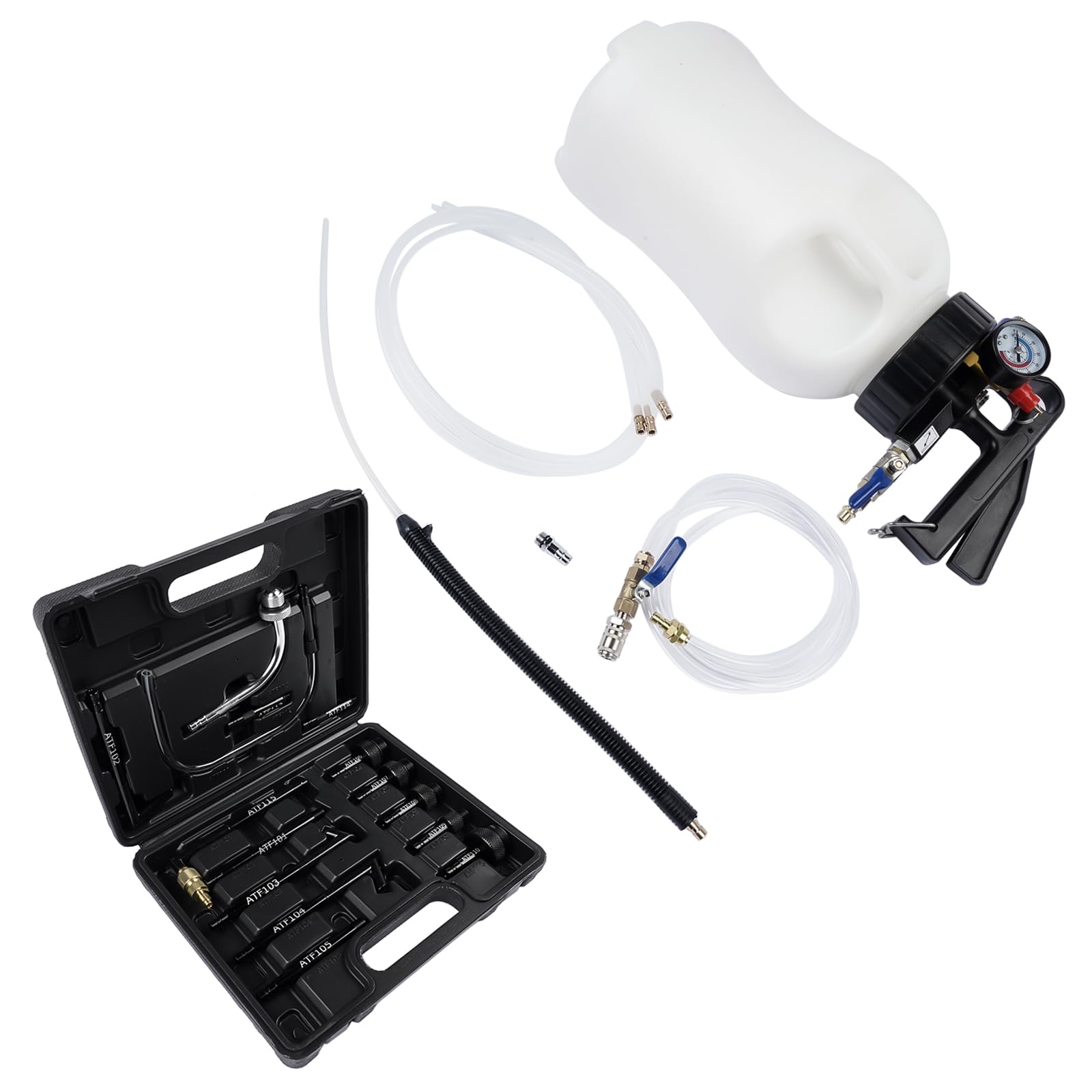 6L Outil de Remplissage d'huile de Boîte de Vitesses avec 15 adaptateurs Kit, Remplissage d'huile de Transmission pour Voiture Véhicule