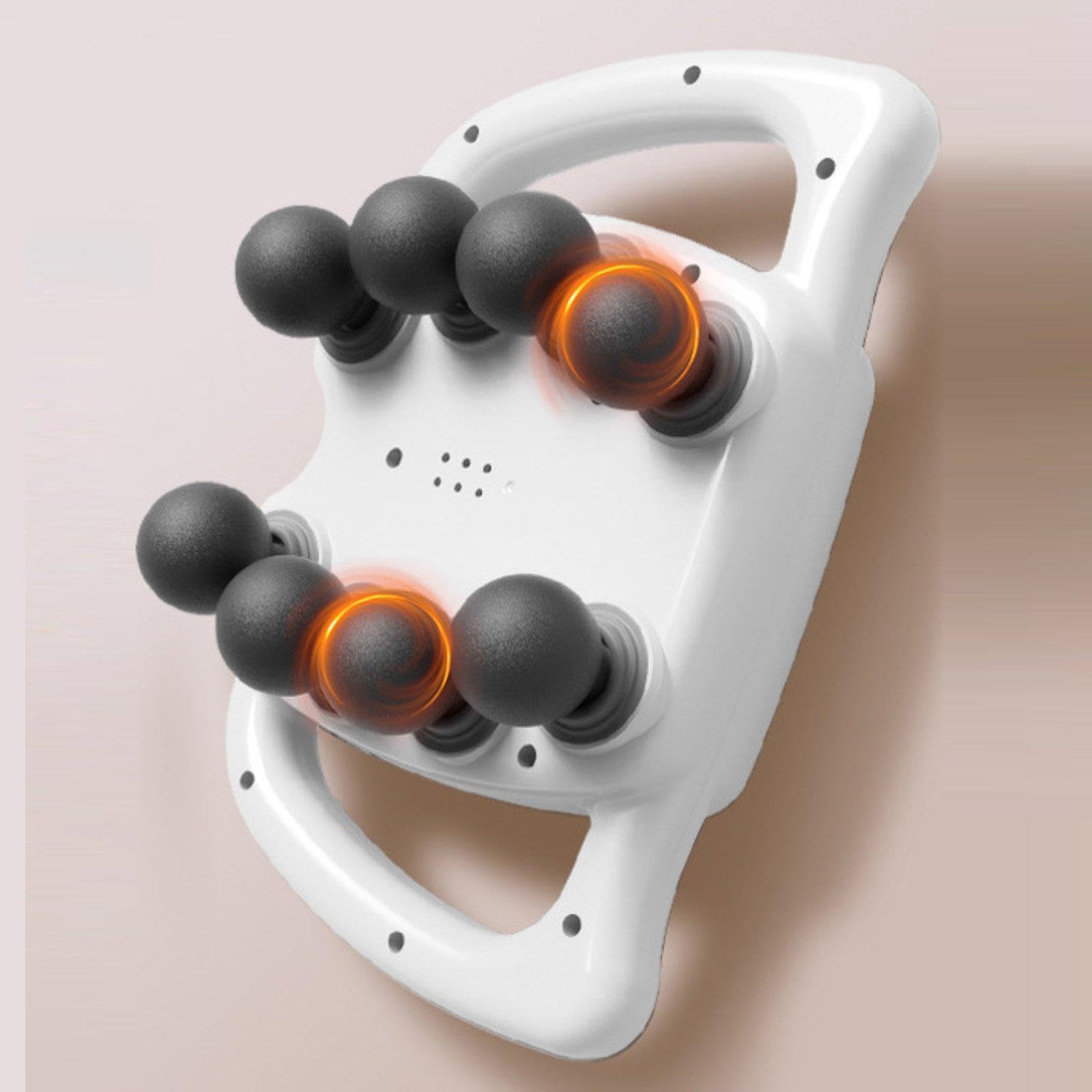 Strumento massaggiante multi-testa con display digitale, portatile, multifunzionale, robusto, regolabile, elettrico per massaggio schiena, collo e, 8 Teste Bianche