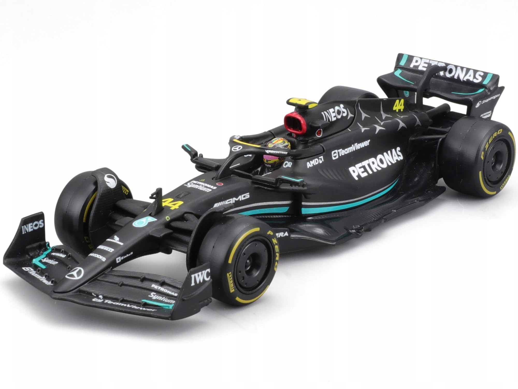 AMG F1 W14 E Performance #44 Lewis Hamilton Formula One F1 World Championship (2023) with Driver in Car 1/43 Diecast Model Car by Bburago 38081LH