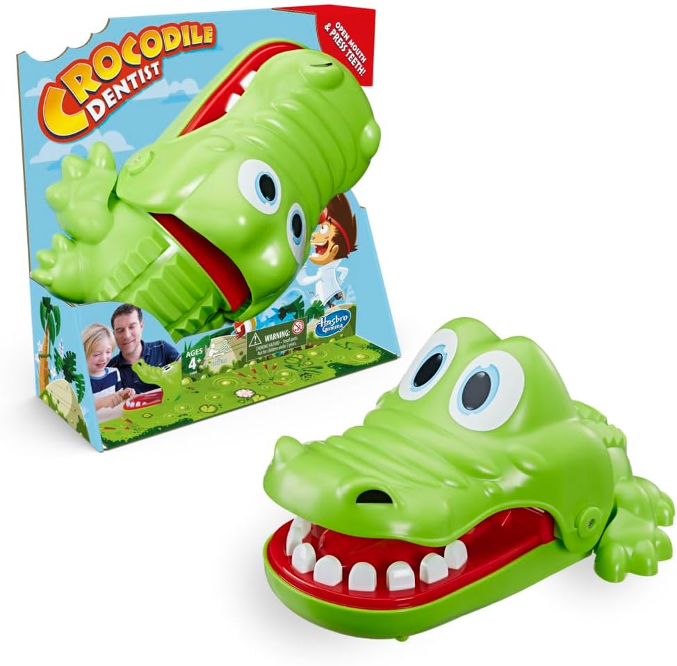 Crocodile Dentist Board Game, Fun Surprise Chomping Game for 2-4 Players, Kids Board Games, Preschool Games Ages 4 and Up