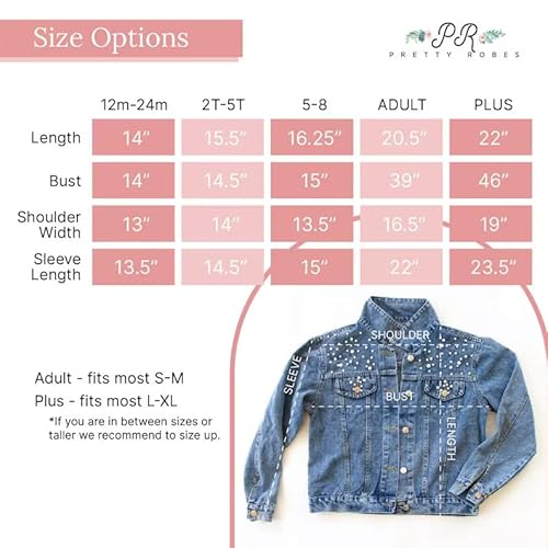 Pretty Robes Customized Girls Jean Jacket With Pearls, Kids Denim Jacket, Flower Girls Gift For Wedding thumb #4