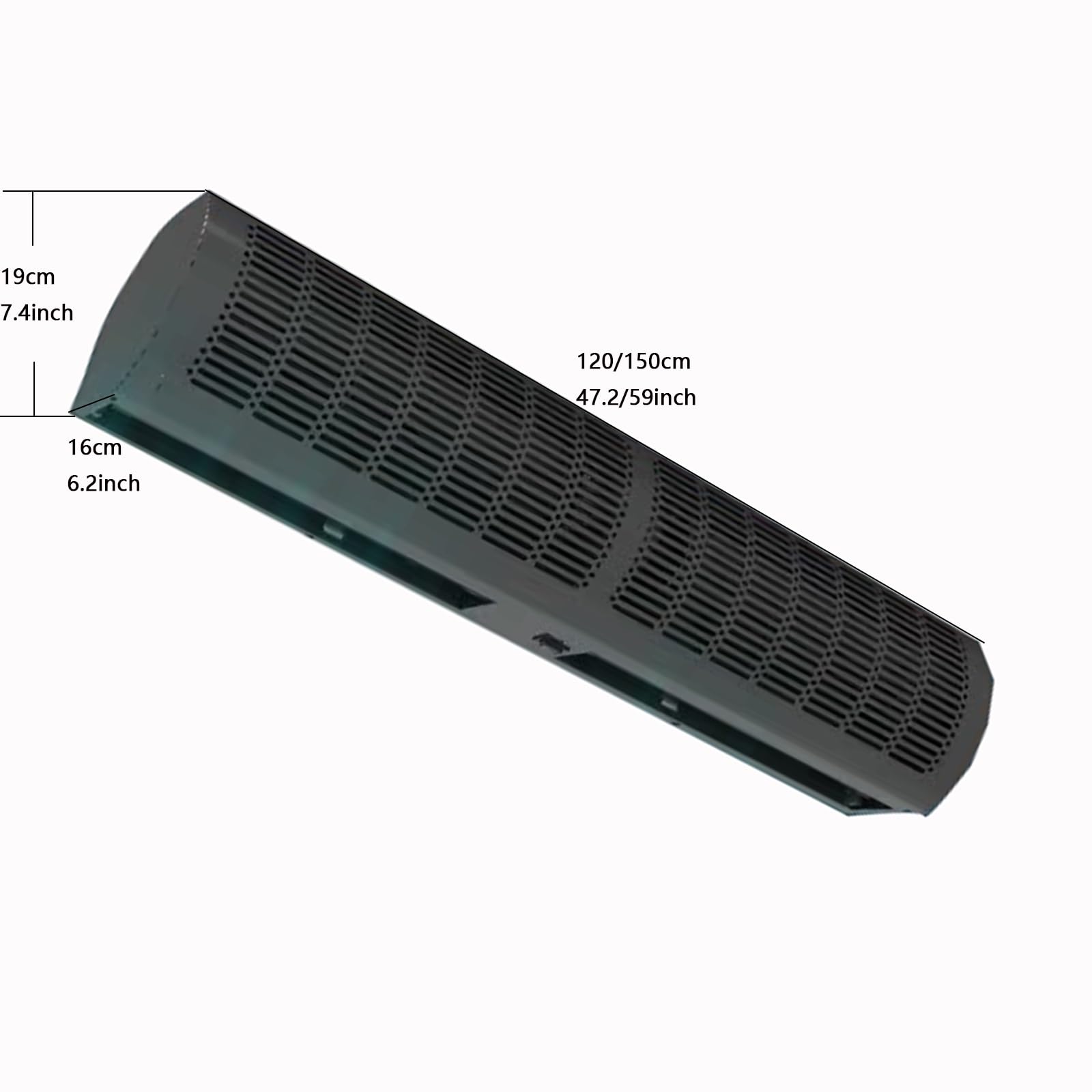 Máquina de Cortina de Aire Negra de 23 Pulgadas, 35 Pulgadas y 39 Pulgadas for Puerta de Almacenamiento en frío de supermercado, máquina de Cortina de Aire con Viento Natural(120cm)