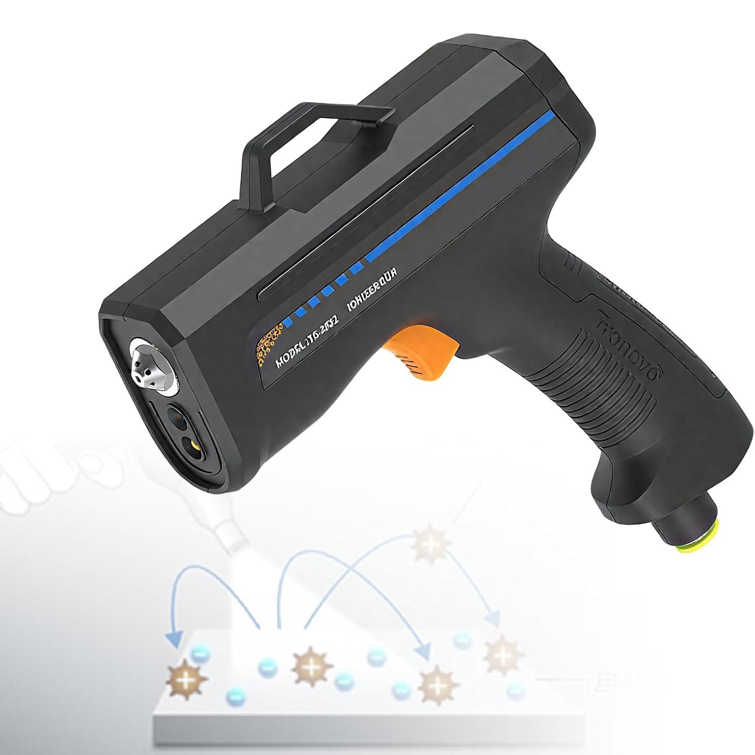 Jonizujący pistolet sprężonego powietrza, ręczny pistolet antystatyczny,jonizujący pistolet sprężonego powietrza z lampką detekcji kurzu do naprawy elektroniki i skutecznego usuwania kurzu EconomyType