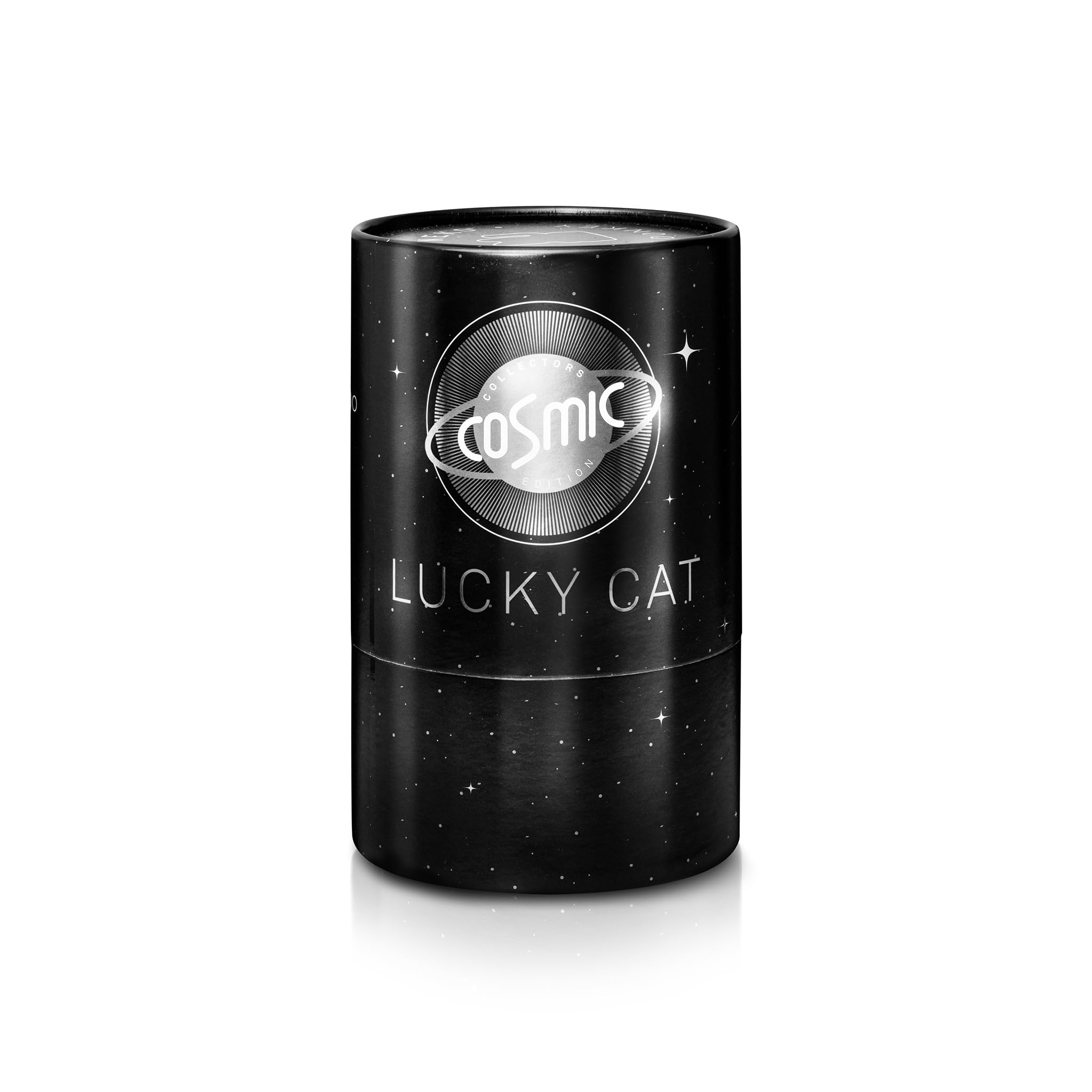 Donkey Products Lucky Cat Cosmic Edition Mercury Shiny Silver japoński talizman przynoszący szczęście kotek z tworzywa sztucznego w kolorze błyszczącym srebrnym, wymiary: 10,5 x 8,5 x 15 cm, 360013