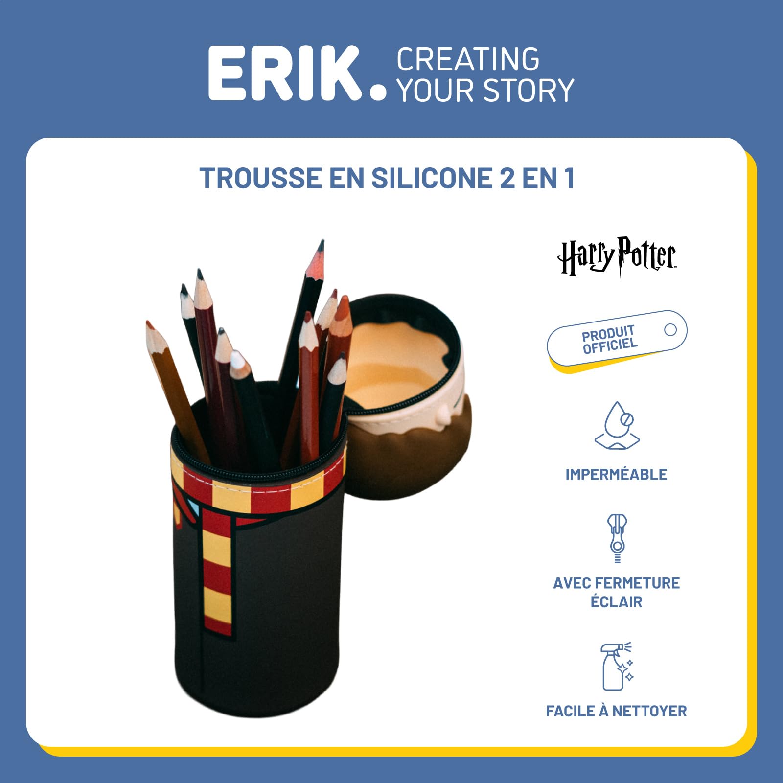 Trousse Harry Potter Silicone Extensible Fournitures Scolaires Grupo Erik