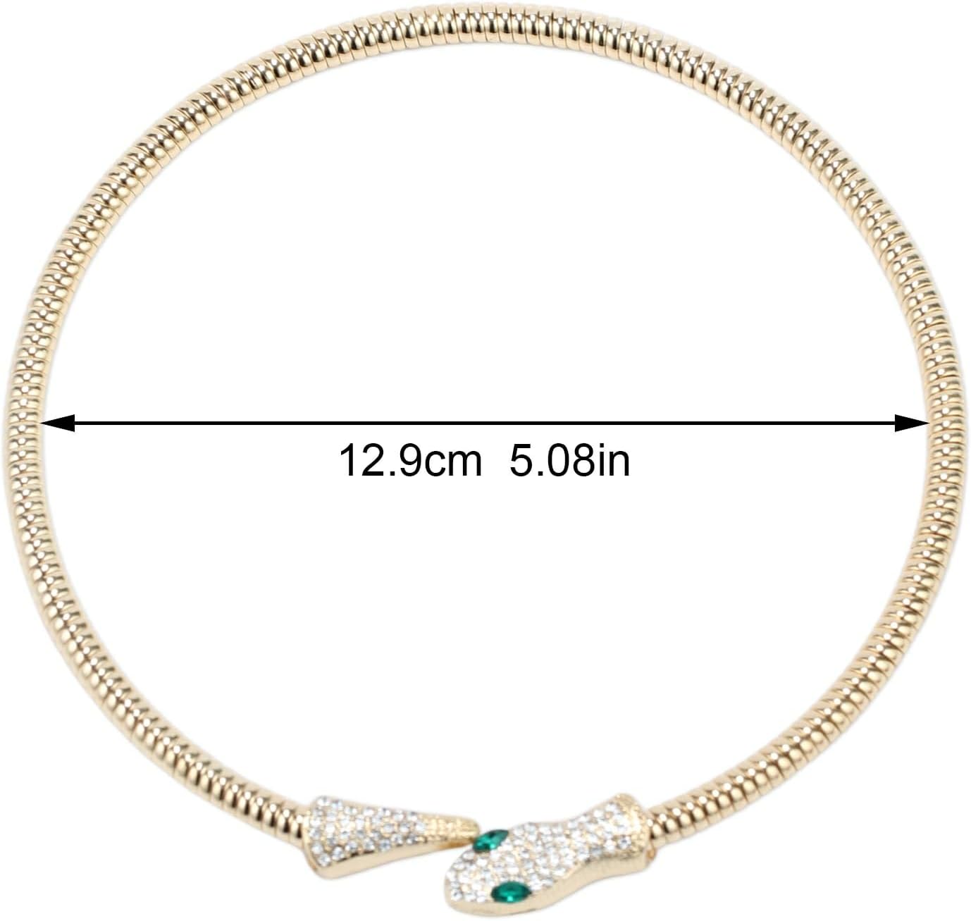 Gold Color Crystal Rhinestone Snake Necklace Bracelets Set for Women Metal Choker Collar Chunky Statement Animal Necklace Jewelry - Image 6