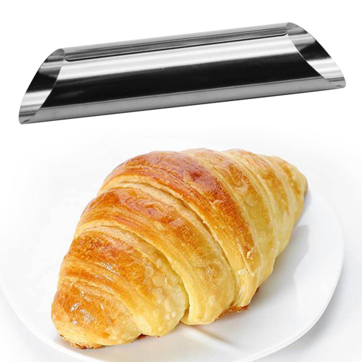 KICHOUSE 4pcs Stainless Steel Connoli Form Cylindrical Baking Tubes for Pastry Croissant Cupcake