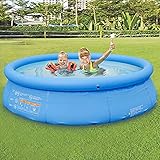 HODAGES Piscina inflable, Piscina Infantil Redonda para jardín, con Bomba, Perfecta para niños, adultos, diversión al aire Libre, terraza, Patio, Playa, Azul