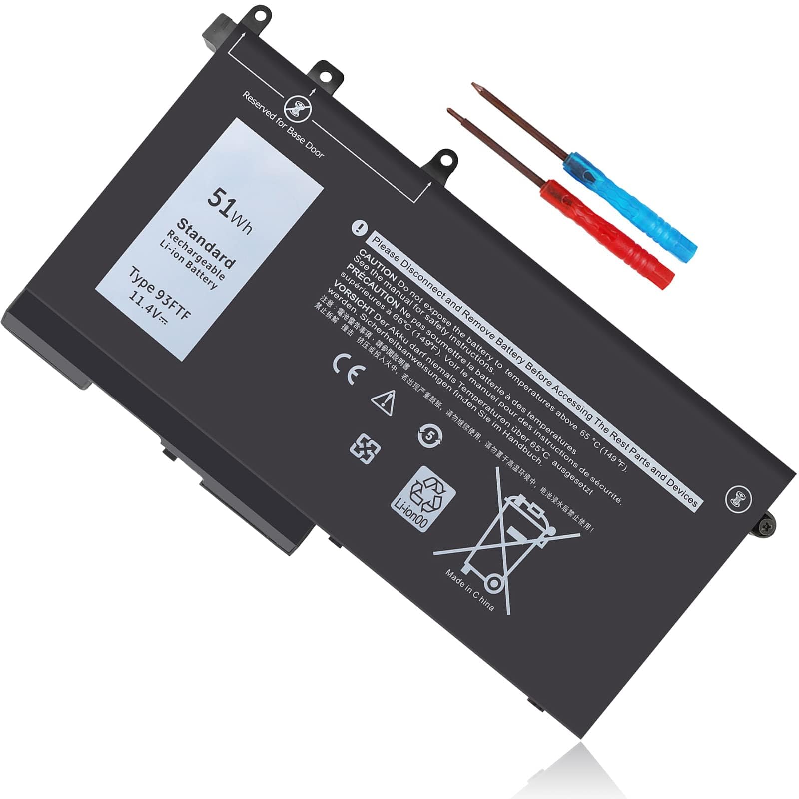 Amazon.com: 51Wh Type 93FTF Battery for Dell Latitude 5580 5480