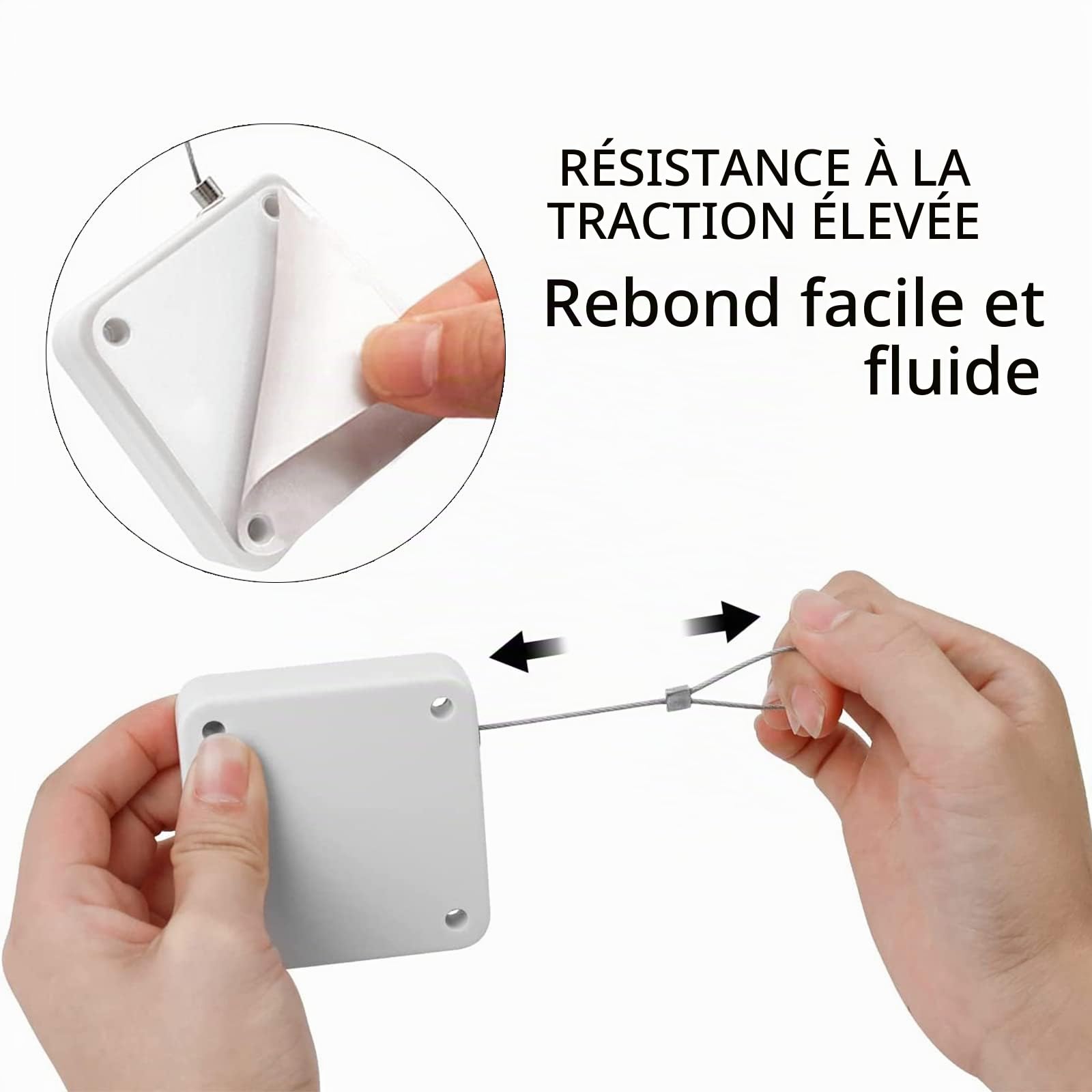 2 Pièces Ferme-Porte à Capteur Automatique, Porte à Capteur Automatique Sans Poinçon Automatic Door Closer, Ferme-Porte Automatique Avec Capteurs Avec Cordon de Serrage(Force Traction: 800g)