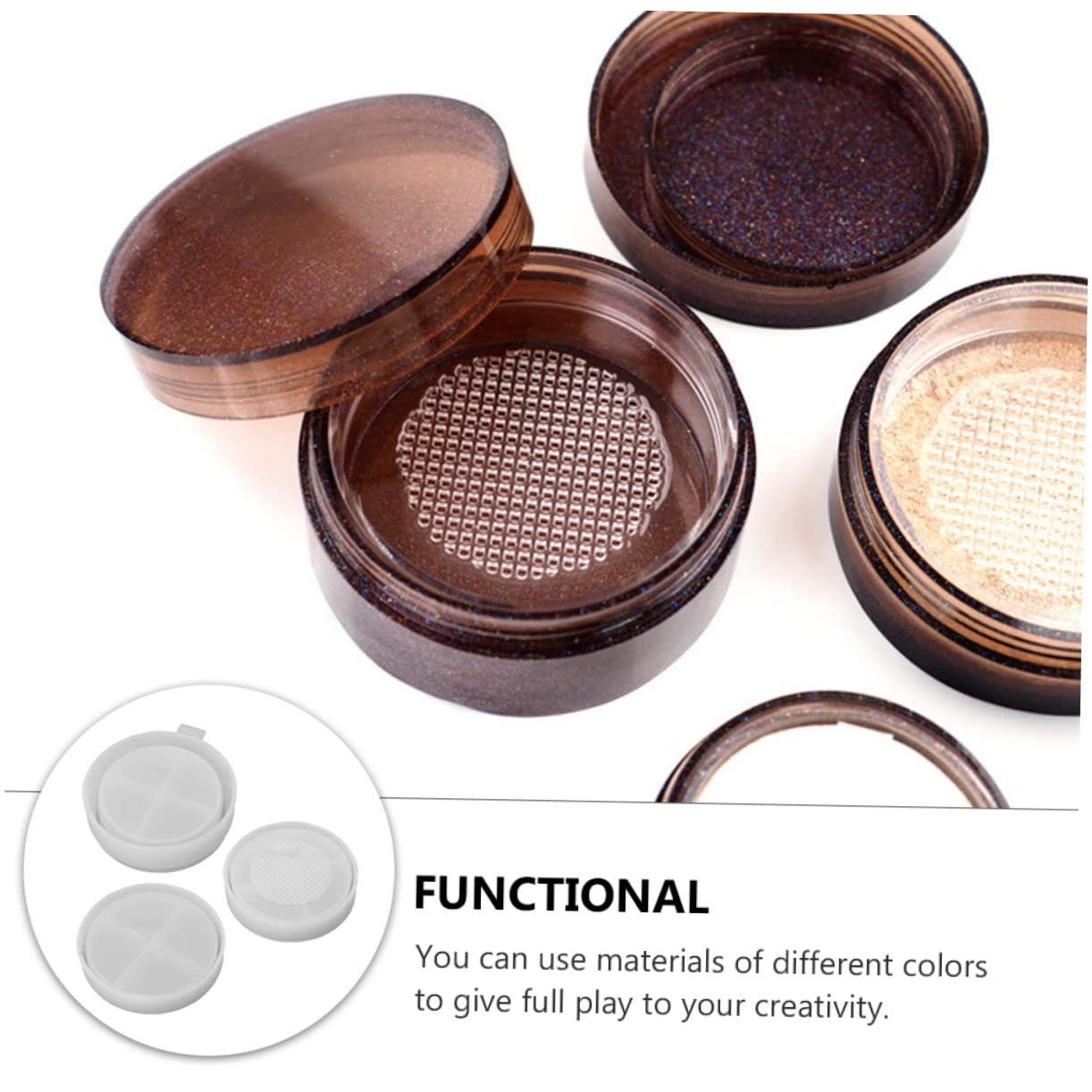 DOITOOL 3pcs Silicone Molds for Loose Powder DIY Cosmetic Box Moulds Compatible