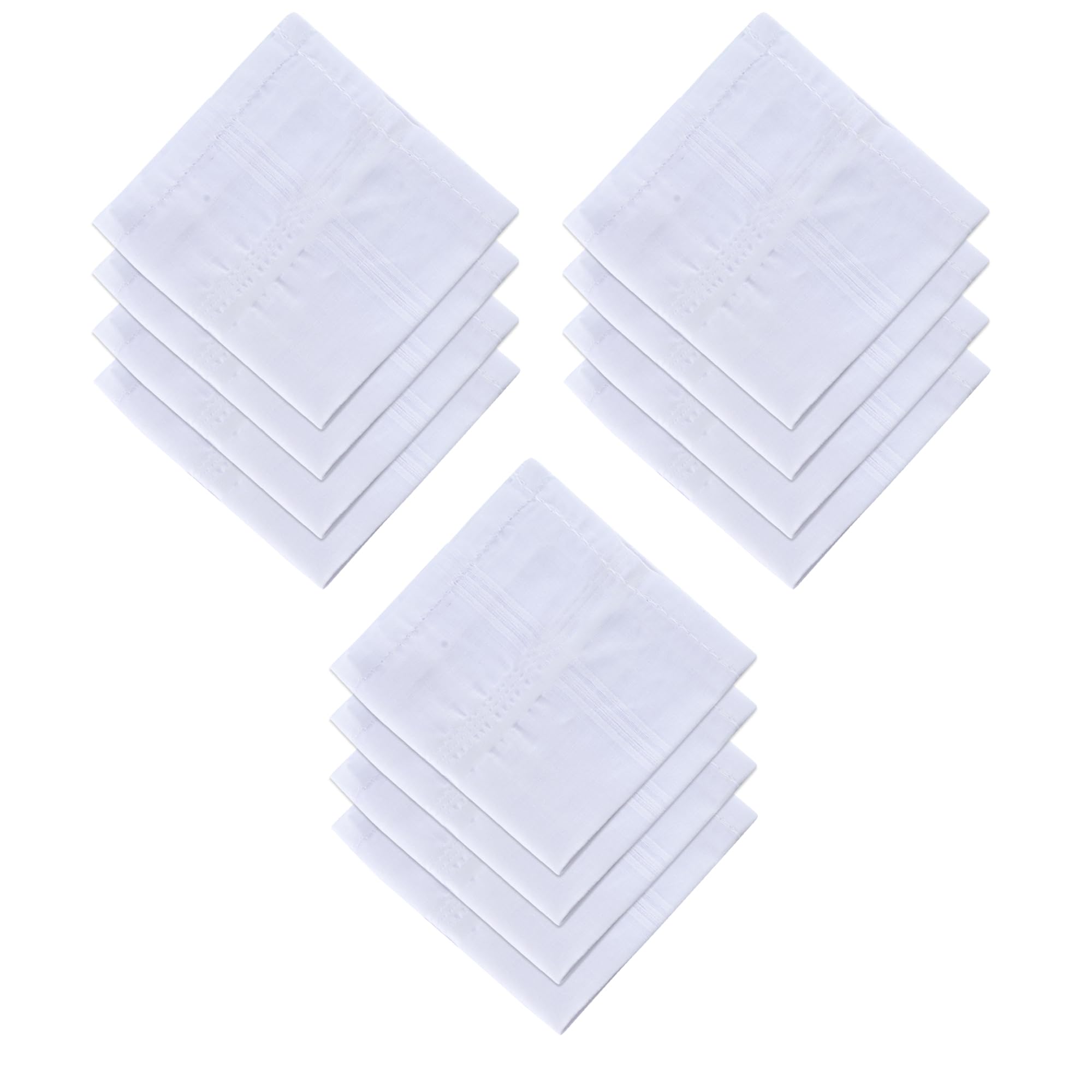 Kuber Industries (Set of 12) Handkerchief | Premium Cotton Men's Handkerchief | Hanky Set for Men | Hand Rumal for Boys | Plain | 24000 | White-image-41