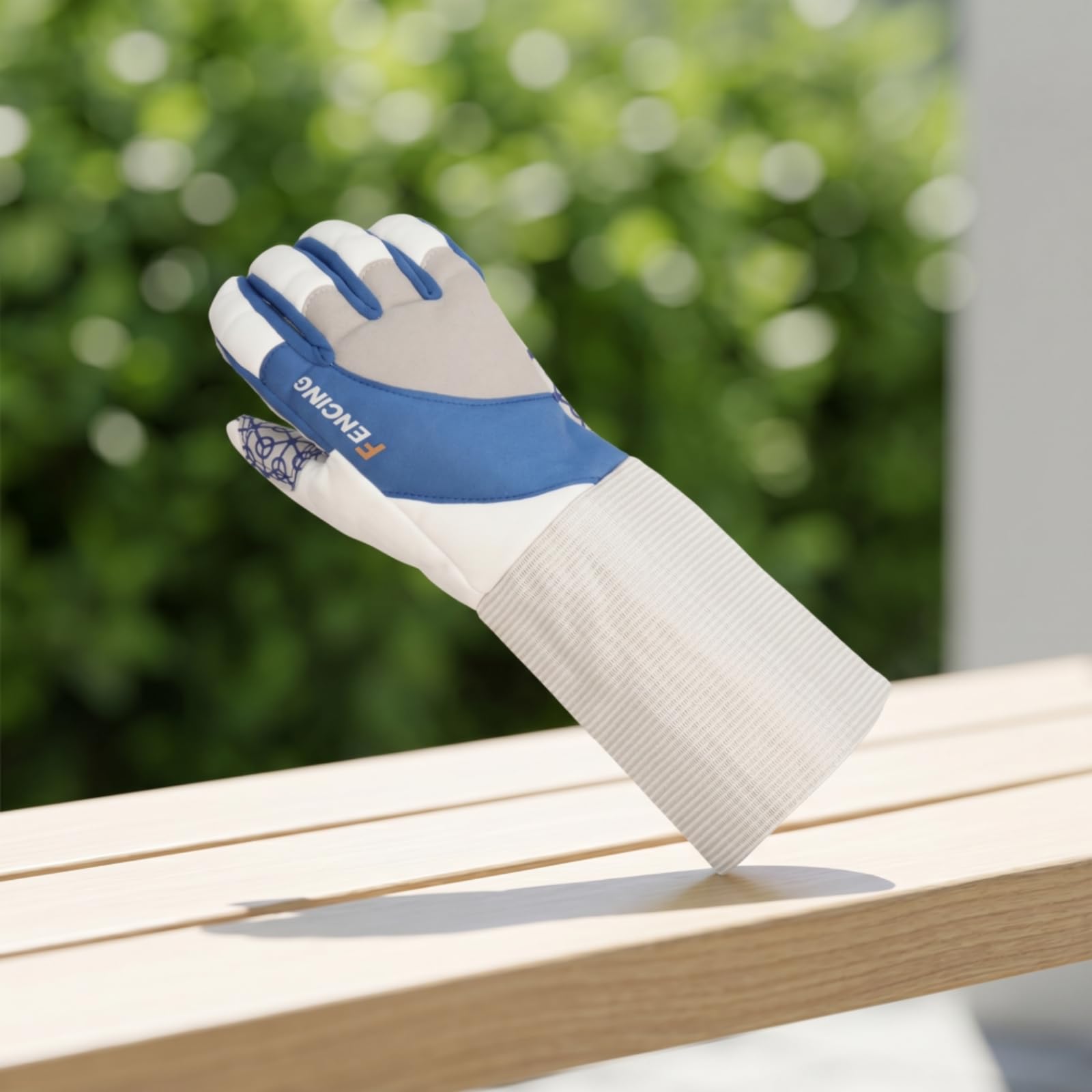 Fecht Handschuh Fechthandschuh Handschutz Sporthandschuh Schutzhandschuh mit Segmentierten Fingern für Hohe, M, Blauer Ritter Blume/Schwerer Handschuh M-Größe - Rechte Hand