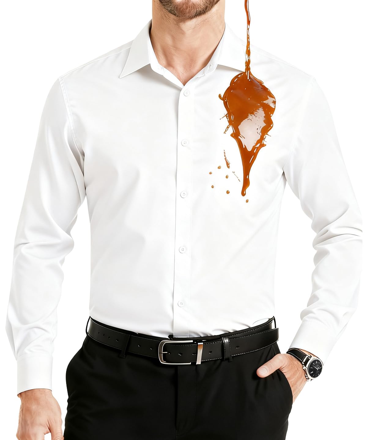 Casey Kevin Mens Dress Shirts Long Sleeve Wrinkle Free Dress Shirts for Men Regular Fit Casual Work Button
