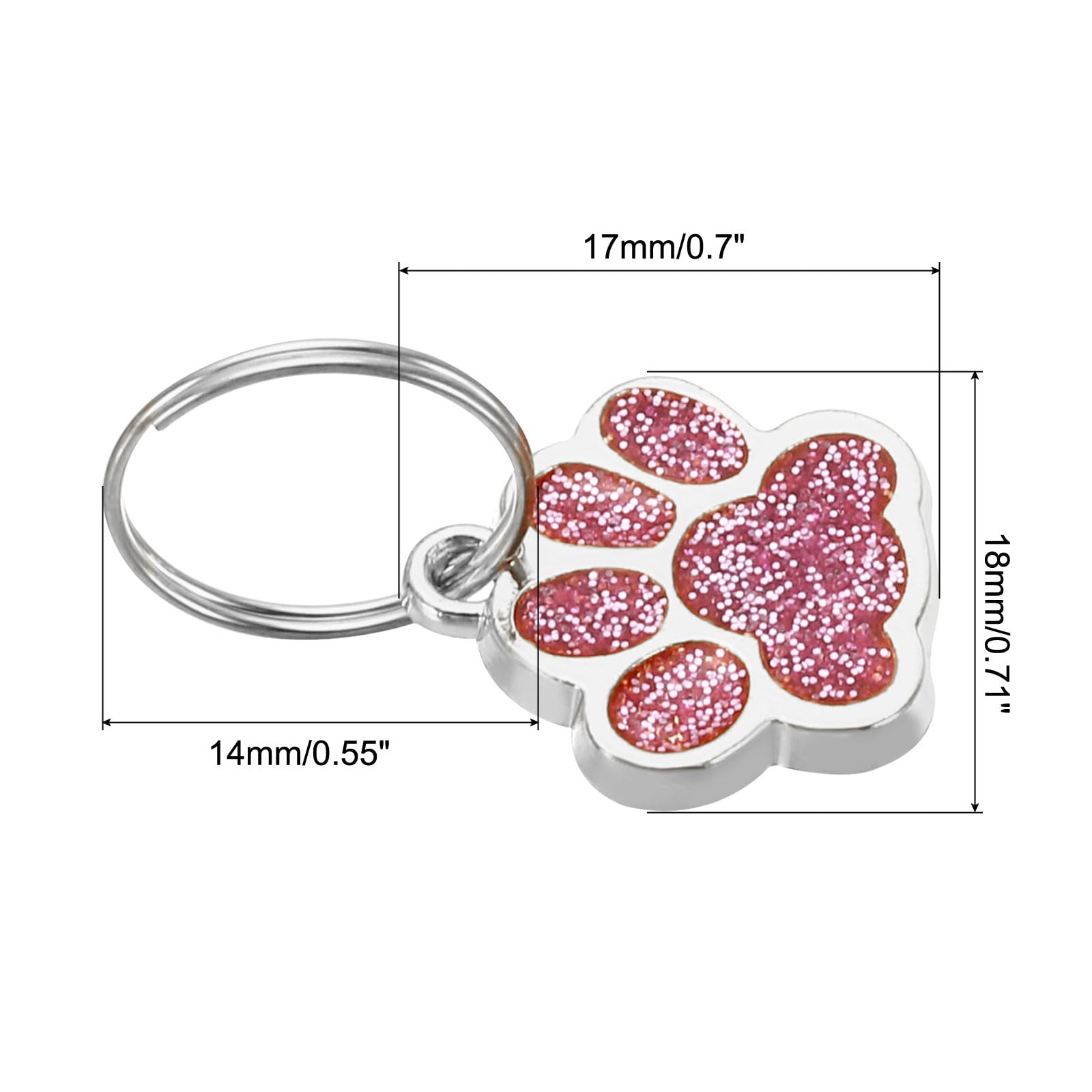 PATIKIL Animal Dog Cat Paw Print Pendants, 6 Pcs Crystal Footprint Dog Cat Paw Prints Pendants for DIY Necklace Bracelet Enamel Jewelry Making, Pink - Image 2