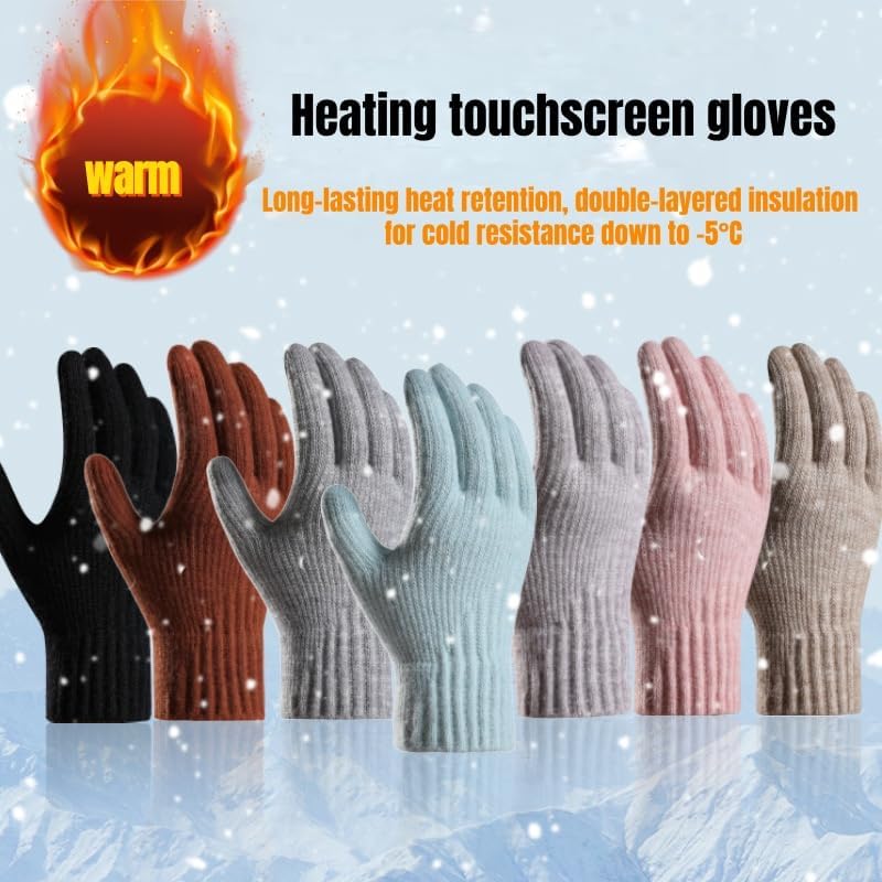 Women Gloves Touch Screen - Thermal Glove Womens Ladies Knitted Gloves Mittens Soft Warm Gloves for Women - Image 7