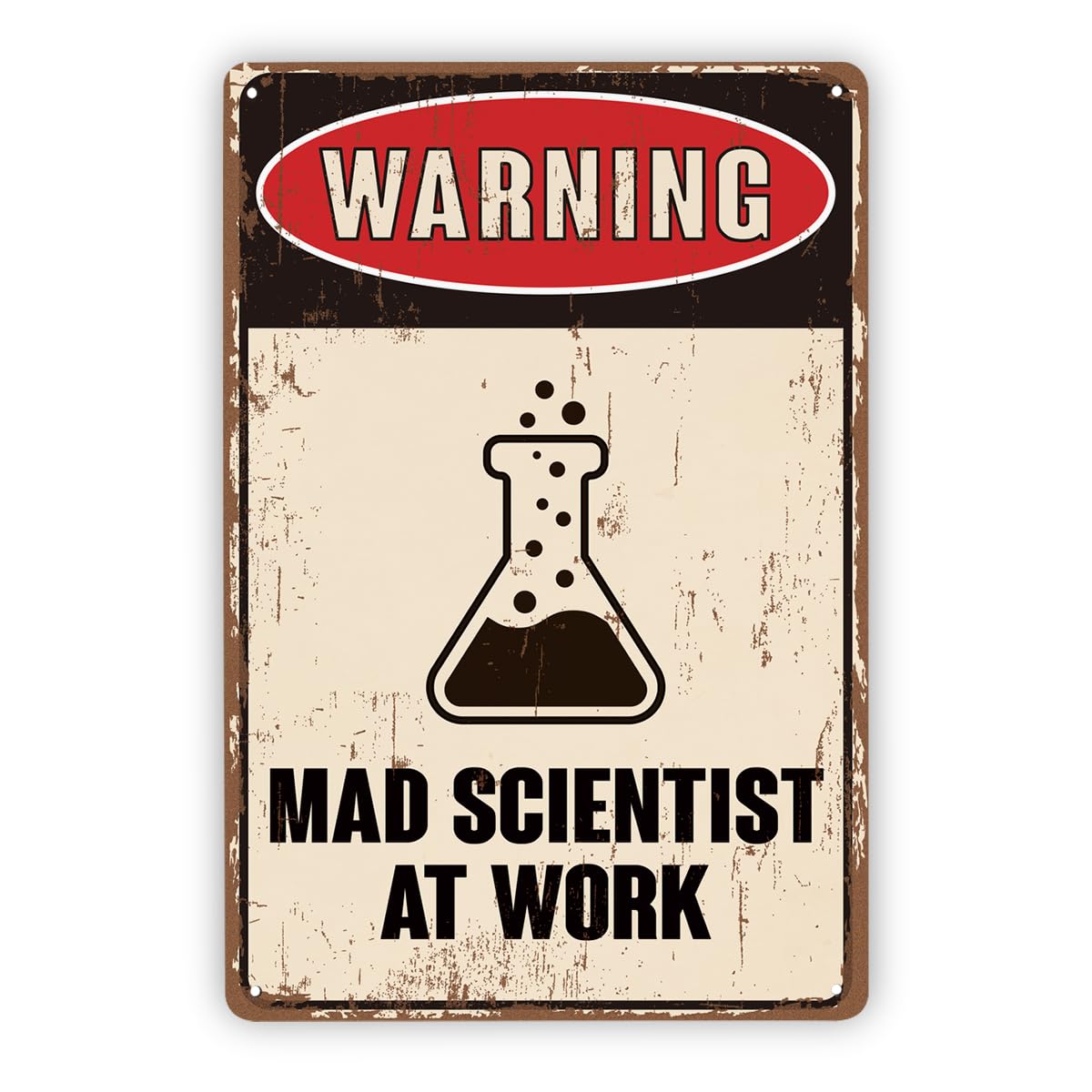 Retro Metal Signs Plaque, Mad Scientist Tin Sign, Vintage Laboratory Wall Decor Metal Tin Sign 8X12 Inch