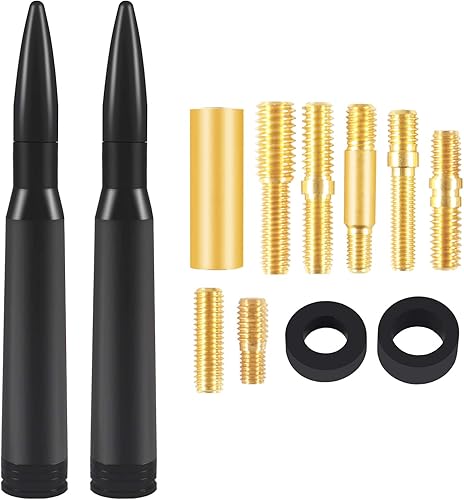 Miniatura 6 de 2 piezas de antena de vehículo mástil de repuesto para auto y camión, estilo bala rechoncha, para Ford Serie F, Super Duty Ranger Explorer, Dodge