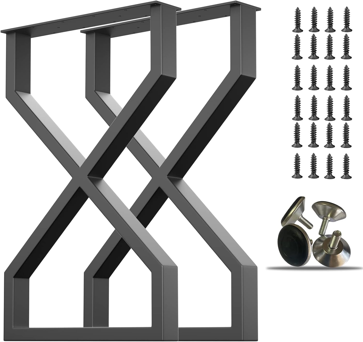 PHWOTAN Metal Table Legs for Table 28 Inch Desk Legs, Black