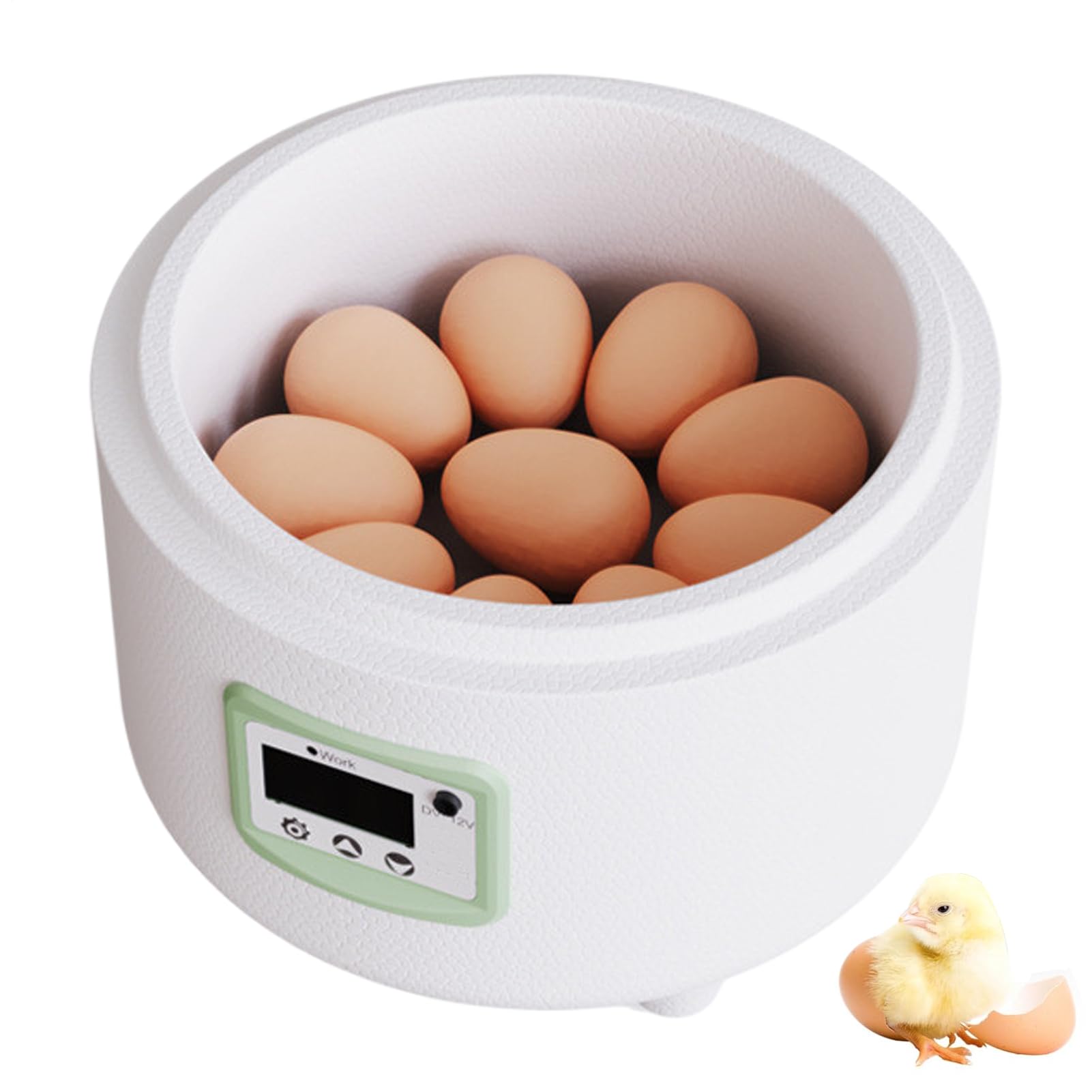 Incubatrice per incubazione di uova - Tornitore automatico ' controllo digitale della temperatura | Pollame per pollo, uova di quaglia, capacità da 9 a 10 uova, display a LED,