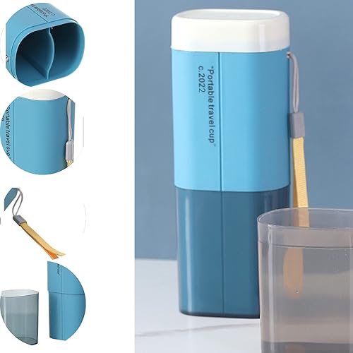 Miniatura 4 de Estuche de viaje para cepillos de dientes, soporte portátil para cepillos de dientes, juego de pasta de dientes multifunción con taza, estuche para