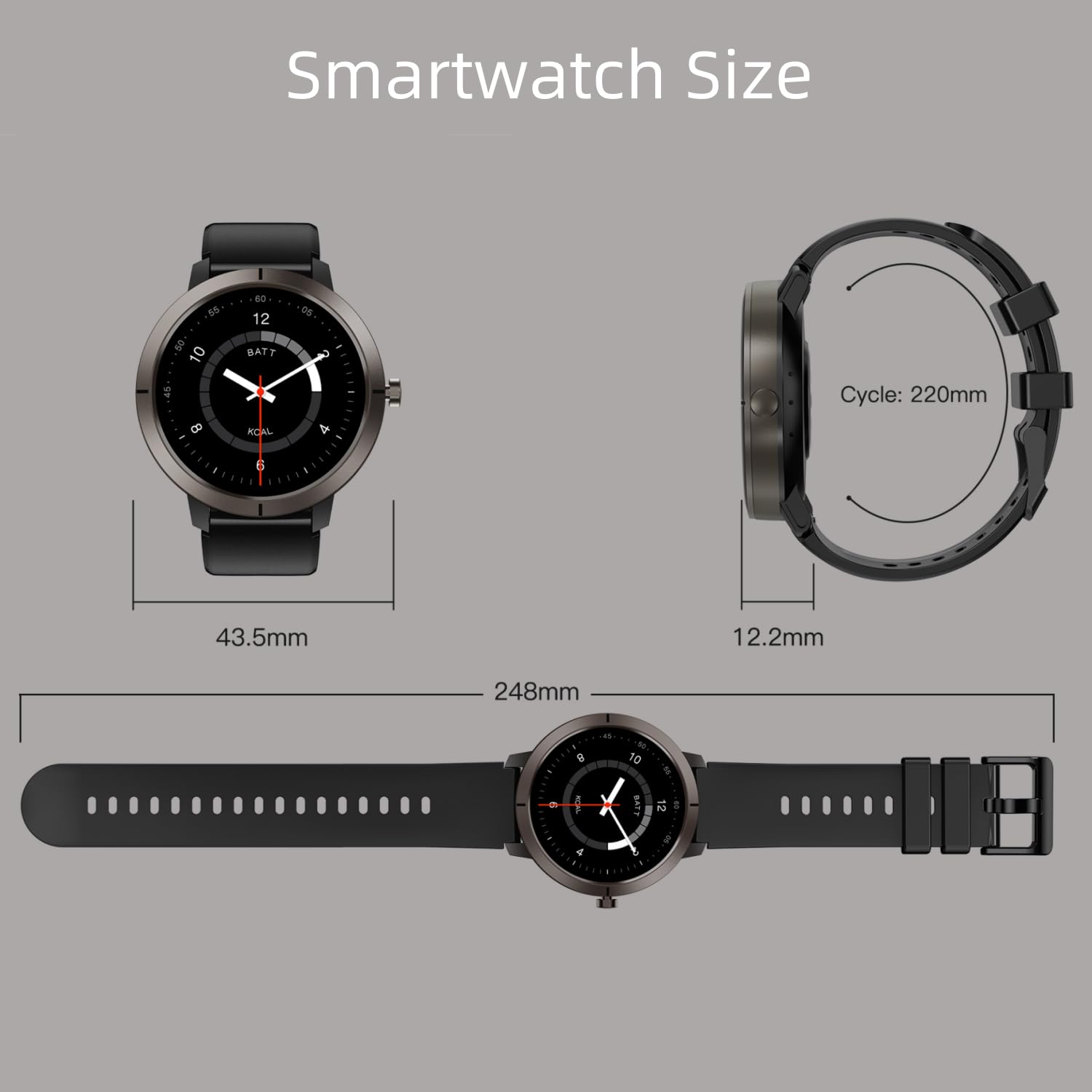 AIEK Smartwatch con GPS integrato uomo e donne, 50M impermeabile Rispondere/fare una chiamata, 170 modalità di Allenamento, 1,32” AMOLED, Frequenza Cardiaca, Sonno, SpO2, Fitness Tracker (Nero)