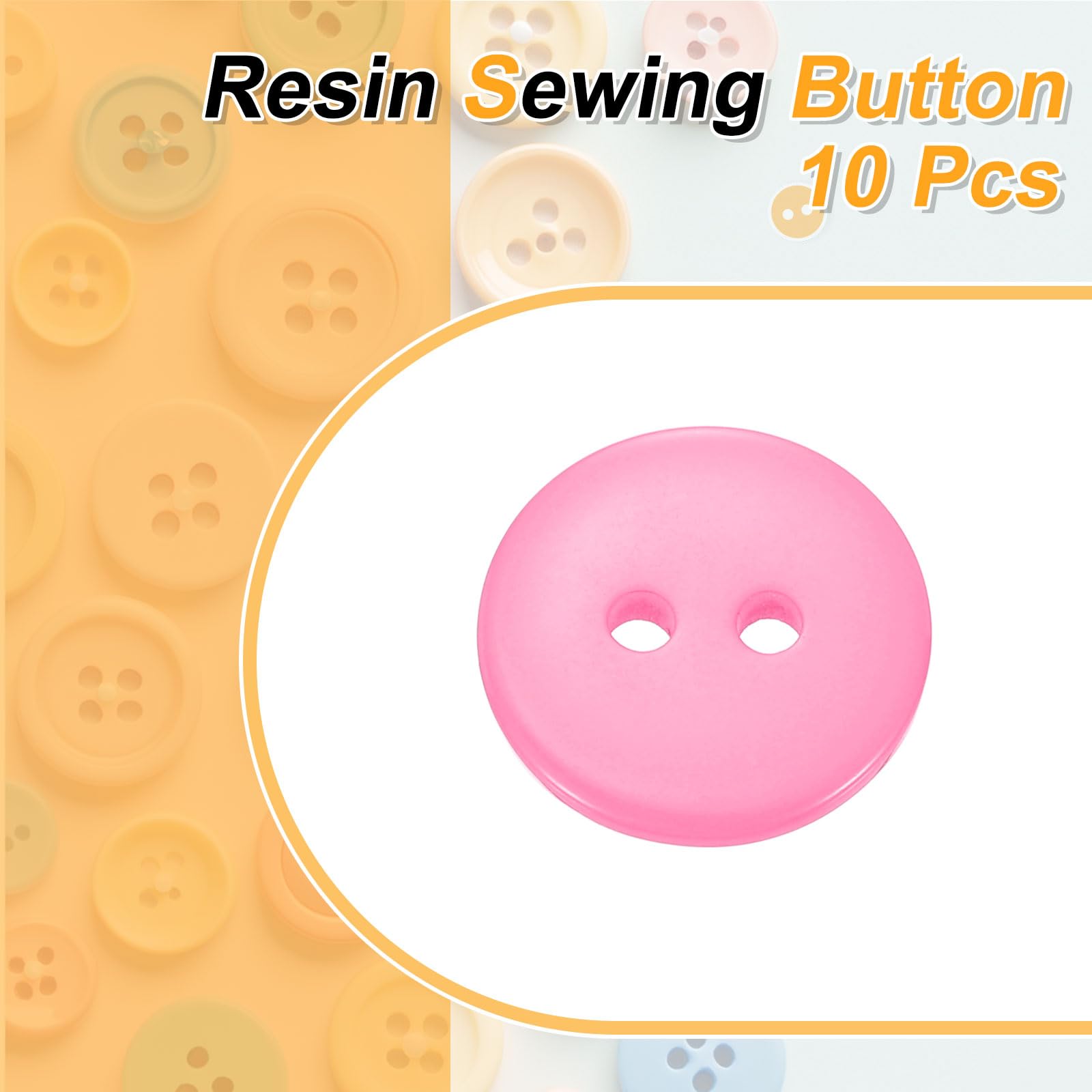 24L White Round Sewing Buttons - 20pcs 15mm 4-Hole Resin Buttons For Clothing & Crafts