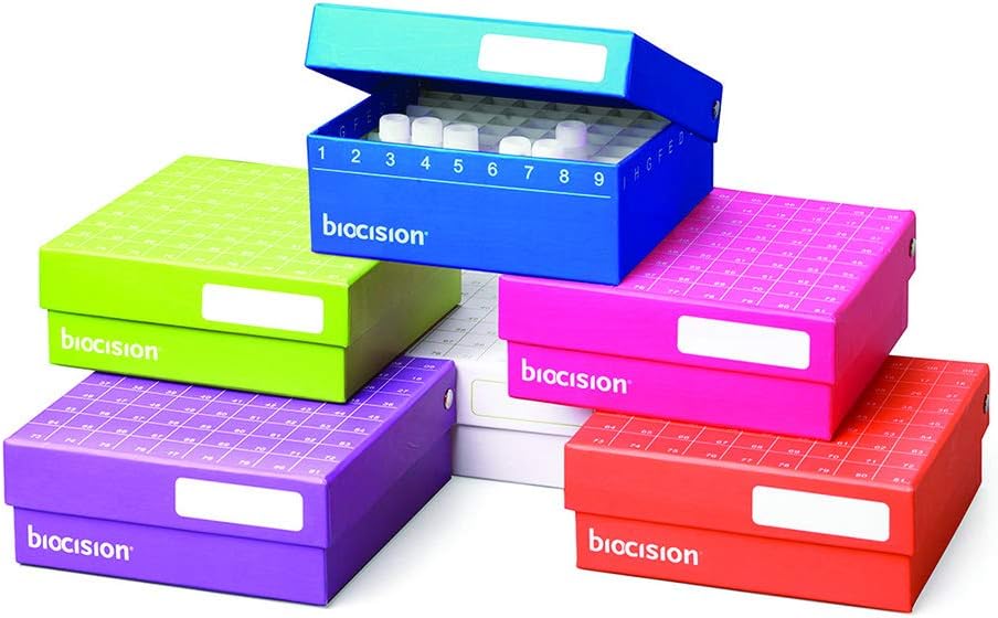 BioCision BCS-206MC TruCool Hinged CryoBox, 81-Place, Multi-Color (Pack of 5)