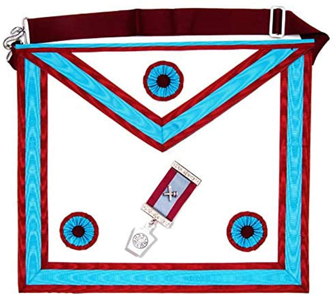 THE MASONIC COLLECTION Master Masons MM Apron & Breast Jewel - Lambskin or Imitation Leather - Pocket on the Back - Freemason Gift for Men
