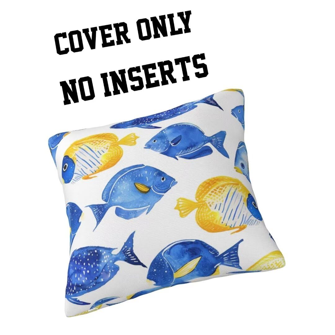 Funda Cojin 60 X 60 cm Fundas Cojines Dibujos animados Cojines Cama Decorativos Juego de 2, Pez Funda de Almohada Lumbar Cuadrado Cojines Sofa para Sala de Estar Dormitorio Decoracion Hogar -xh403