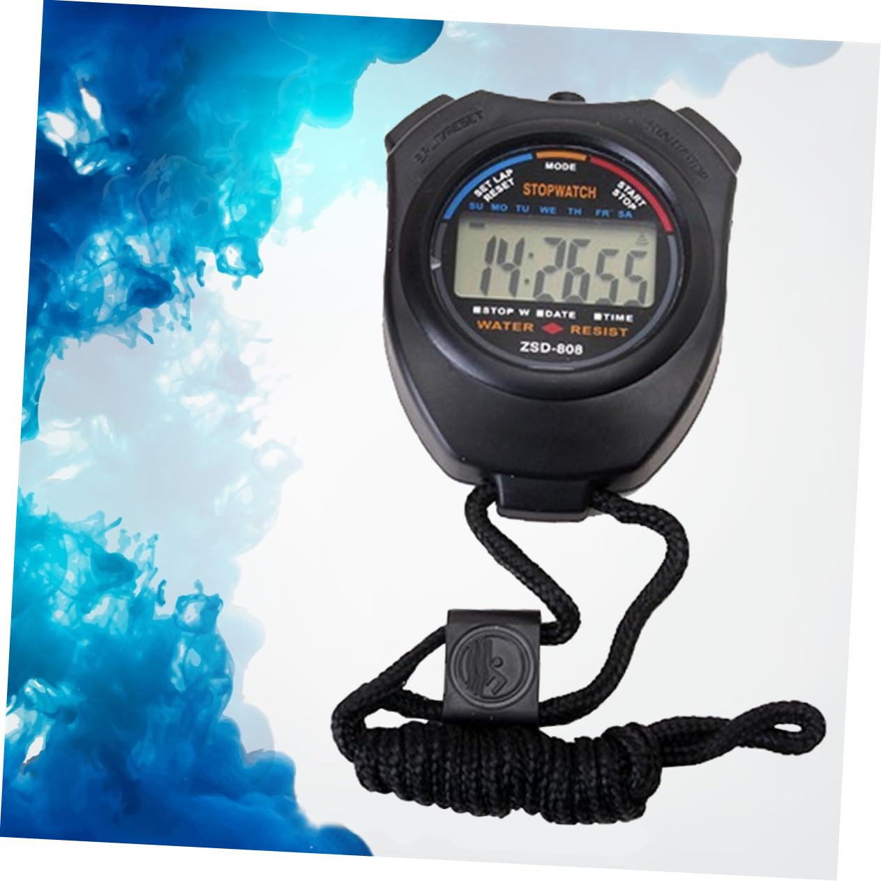 KICHOUSE Two Way Stopwatch Timer Professional Electronic Movement Timer for Sports Lightweight Design Accurate Second Timing Weatherproof for Runners and Referees Black