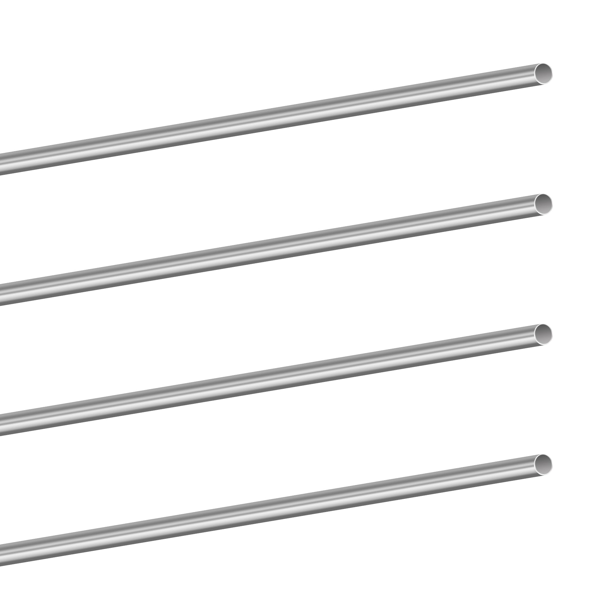LAVMHAB 304 Stainless Steel Tube 6mm OD 0.3mm Wall Thickness 300mm Length, Straight Stainless Steel Round Pipes Tubing (4pcs)