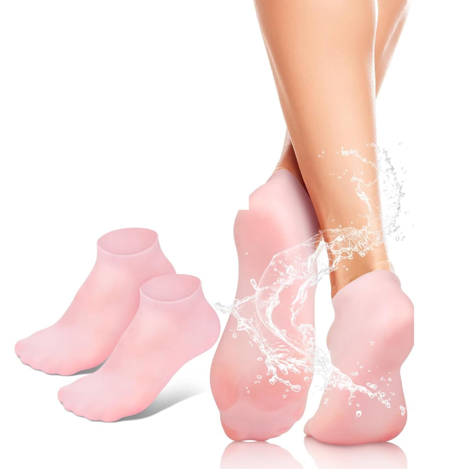 Silicon socks women moisturizer for Foot for cracks for Socks Soft Gel Socks for dry cracked feet crack heel repair socks Moisturizing Natural Oil Skin silicone healthy (Pack of 1)-image-20