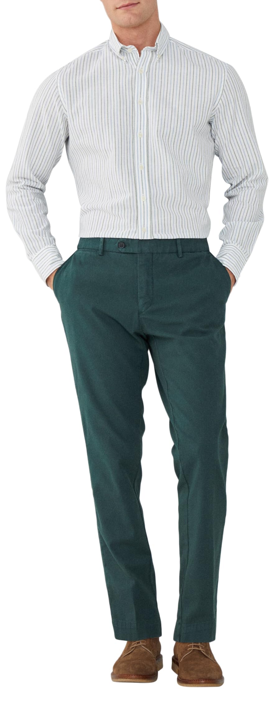 Hackett London Men's Green (Bottle Green) Gmd Texture Chino Trouser, 31W/34L