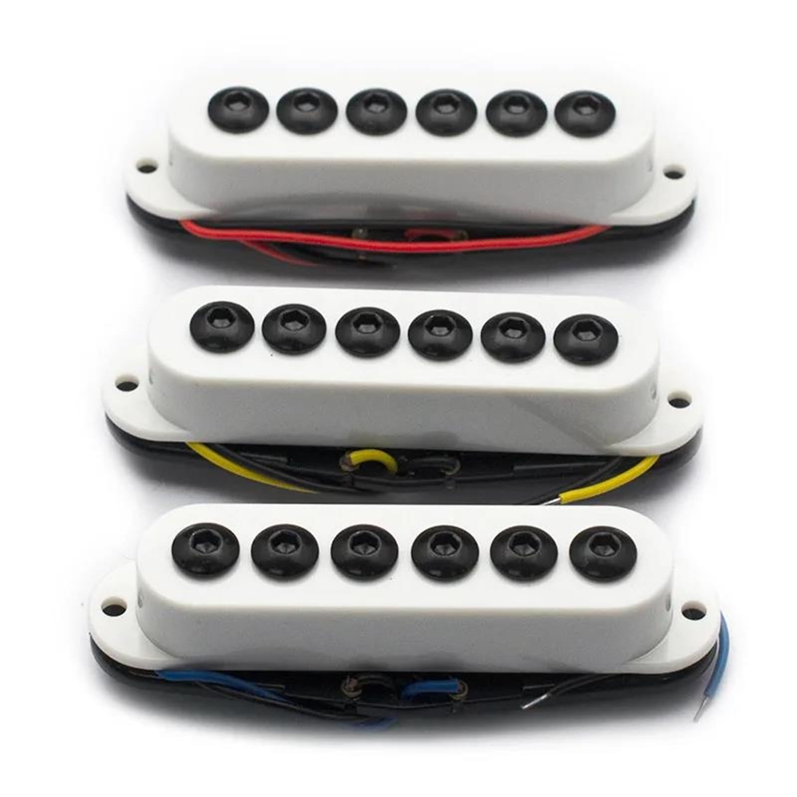 Przetwornik Do Gitary Elektrycznej 3 Szt Przetworników Z Pojedynczą Cewką | Do gitary elektrycznej Zestaw przetworników w kolorze czarnym o rozstawie 50/52 mm(WHITE)