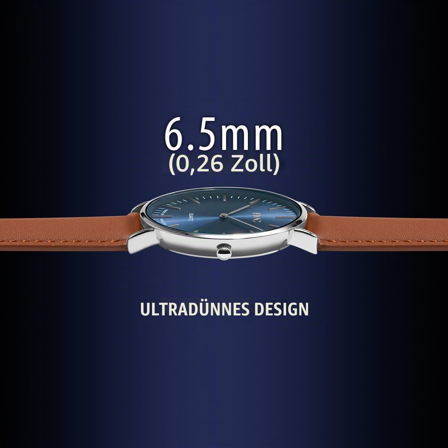 Infantry MDC Minimalistische ultradünne Herren-Armbanduhr, analog, Quarz-Armbanduhr, für Herren, lässig, Business, mit Echtlederarmband