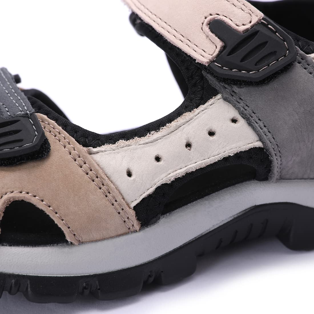 Harssidanzar SL256UK Sandales de randonnée en cuir à sangle réglable pour femme Sandales de sport de plein air Marche