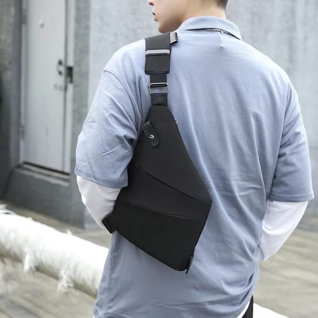 1 Pcs Zaino Monospalla Uomo Donna Marsupio Hiking Borsa Spalla Palestra Tracolla Borsello Zainetto Sportivo Trekking Ciclismo Viaggio Sling Bag Nero