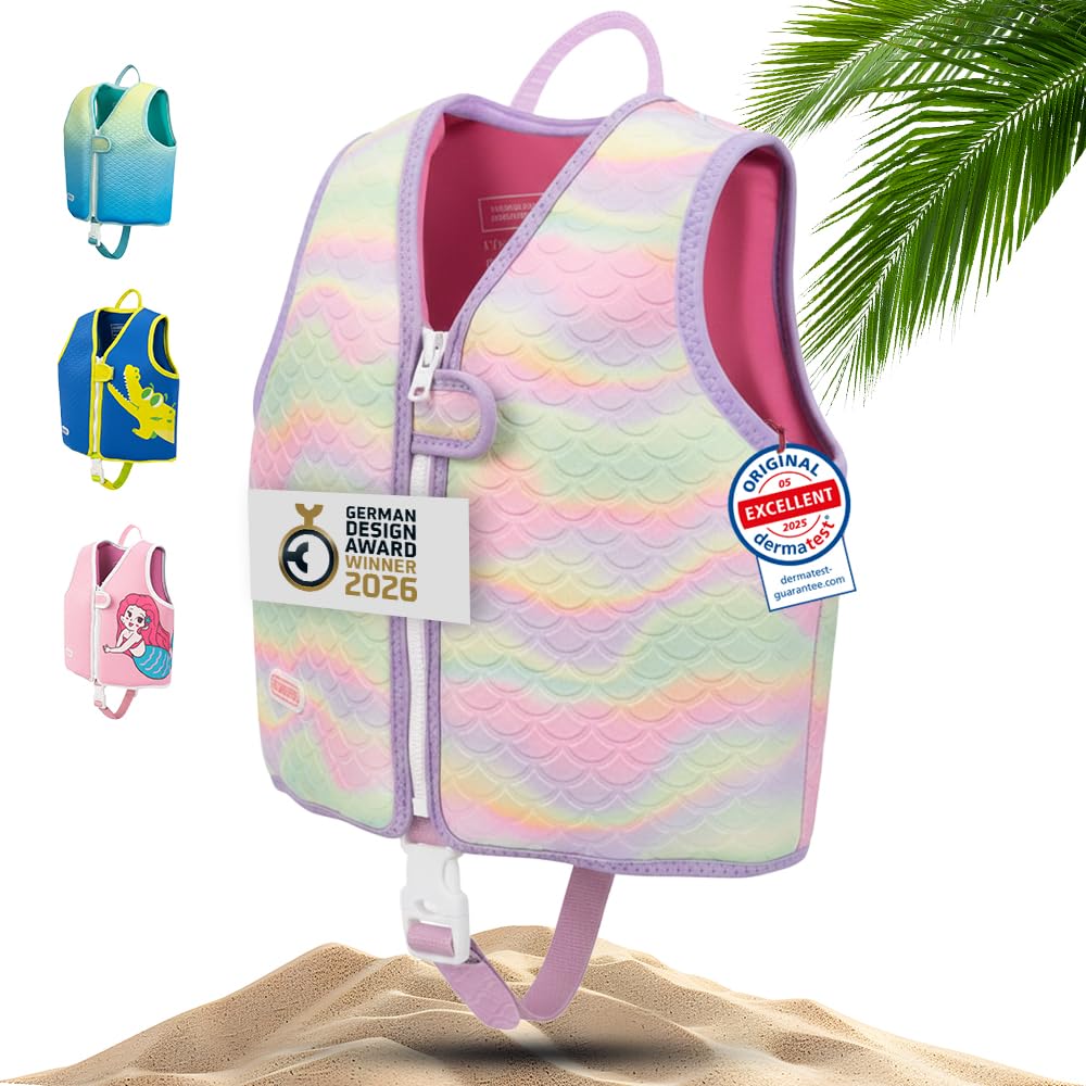 KIDVERSE Schwimmweste für Kinder - Komfort Schwimmhilfe für Kinder - Sicheres Schwimmen Lernen für Jungen und Mädchen - Schwimmweste Kinder - Größe S 15 bis 19kg & Größe M 19 bis 30kg